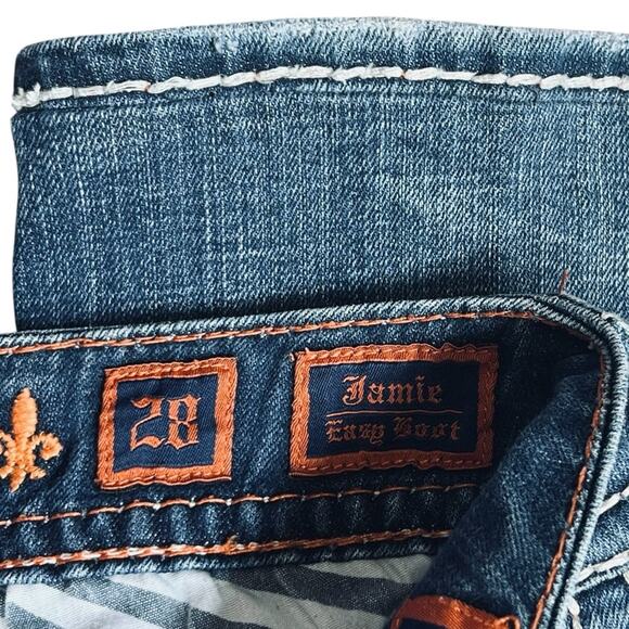 Rock Revival Women’s Sz 28 Swarovski Crystal Easy Boot Jeans Jamie Stretch Denim - Picture 7 of 14